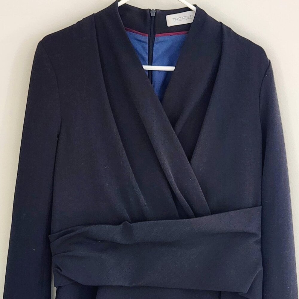 The Fold UK Belleville Top - Navy UK14